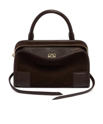 Loewe Logo Detailed Zipped Tote Bag In Black