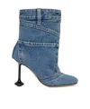 Loewe Toy Panta 90 Denim Ankle Boots In Blue