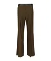 Loewe Logo Embossed Pleat Detail Trousers In Green