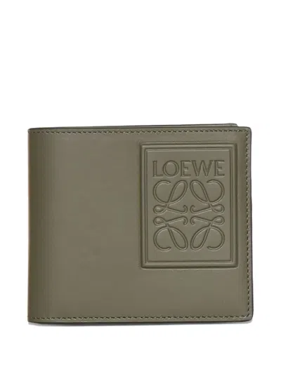 Loewe Logo-embossed Wallet In Green