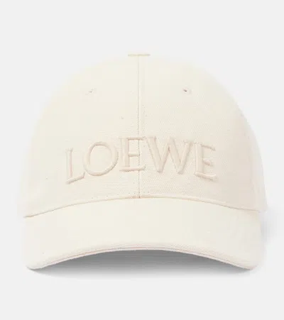 Loewe Logo Embroidered Baseball Cap In White