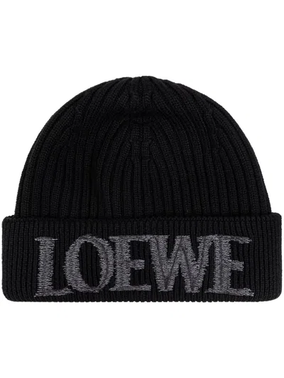 LOEWE LOGO-EMBROIDERED BEANIE