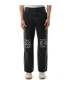 Loewe Mens Black Anagram-embellished Straight-leg Jeans In Black