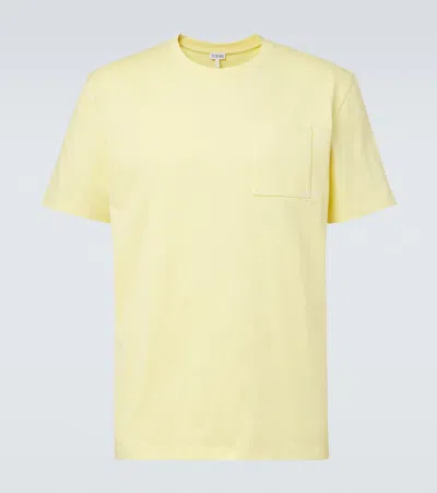 Loewe Anagram-embroidered Cotton-jersey T-shirt In Yellow