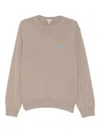 Loewe Logo-embroidered Crew-neck Sweater In Gray