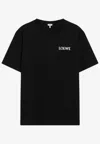 Loewe Logo-embroidered Cotton-jersey T-shirt In Black