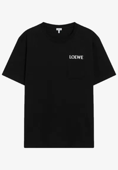 LOEWE LOGO EMBROIDERED CREWNECK T-SHIRT
