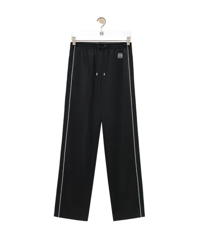 Loewe Logo Embroidered Drawstring Track Trousers In Black