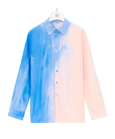 Loewe Logo Embroidered Loose Fit Shirt In Multi