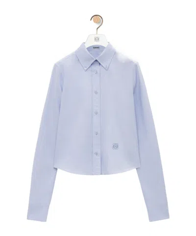 Loewe Logo Embroidered Shirt In Blue