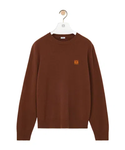 Loewe Logo-embroidered Sweater In Brown