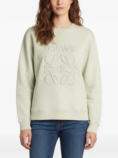 Pre-owned Loewe Logo Embroidered Sweater In Green