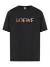 Loewe Logo-embroidered Cotton-jersey T-shirt In Black
