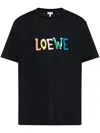 Loewe Slim Fit Logo-embroidered Cotton-jersey T-shirt In 黑色