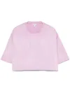 Loewe Women's Cropped Lilac T-shirt With Anagram Logo In Purple