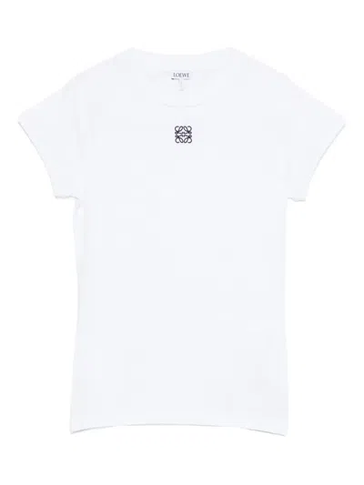 Loewe Logo-embroidered T-shirt In White