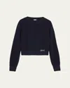 Loewe Logo Embroidered Wool Crewneck Sweater In Blue
