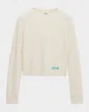 Loewe Wool Sweater With Contrasting Embroidered Logo On The Bottom In Nude