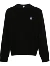 Loewe Anagram Embroidered Crewneck Sweater In Black