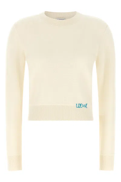 Loewe Logo Embroidery Sweater In White