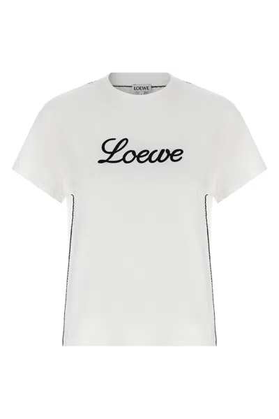 Loewe Logo Embroidery T-shirt In White