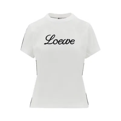 Loewe Logo Embroidery T-shirt In White