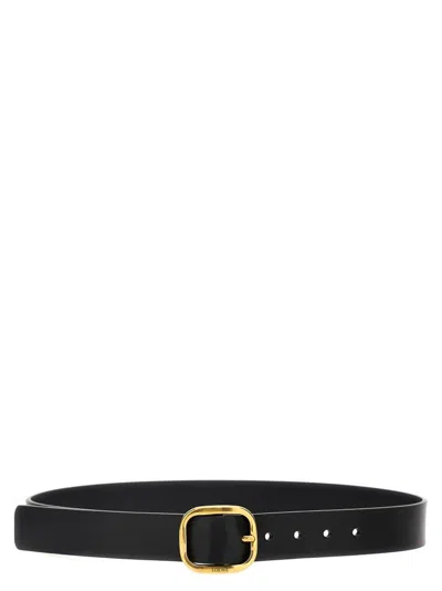 Loewe Logo Engraved Belt In Black