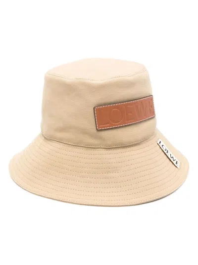 Loewe Logo Fisherman Hat In Beige