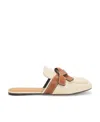 Loewe Logo Flat-soled Muller Shoes In Nude