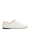 Loewe Pointed Toe Leather Block Loafers In White