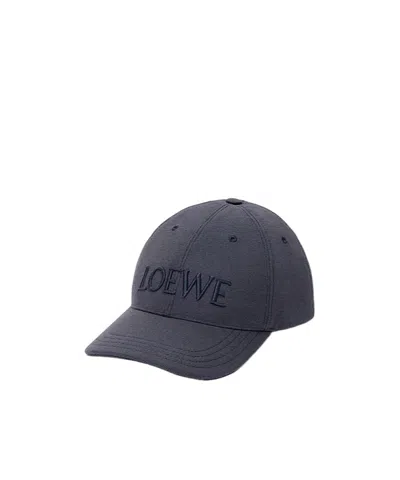Loewe Logo Embroidered Cap In Blue