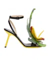 Loewe Petal Monstera Leather Sandals In Multicolor