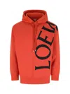 Loewe Logo-print Cotton-jersey Hoodie In Orange