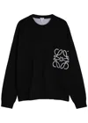 Loewe Logo-intarsia Cotton-blend Knit Sweatshirt In Black