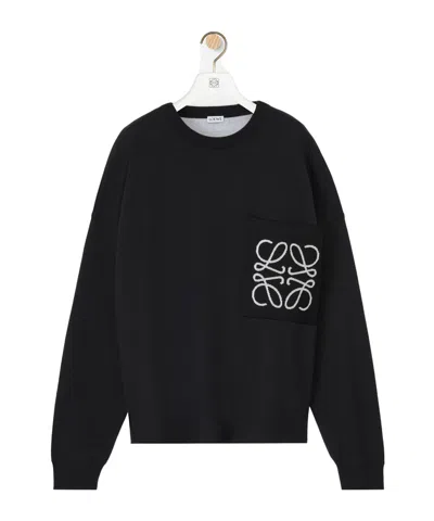 Loewe Anagram Pocket Sweater In Black