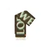 Loewe Logo Intarsia Fringed Wool Scarf In Green/white