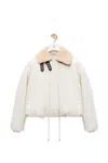 Loewe Shearling-trimmed Cotton-blend Puffer Jacket In White