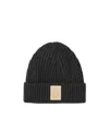Loewe Anagram Ribbed-knit Cashmere Beanie In Black