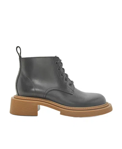 Loewe Logo-laced Short Boots In Black