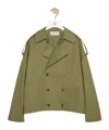 Loewe Logo Lapel Casual Jacket In Green