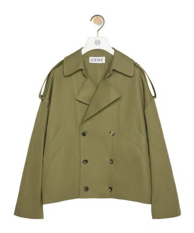 Loewe Logo Lapel Casual Jacket In Green