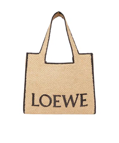 Loewe Logo Large Handbag In Nude