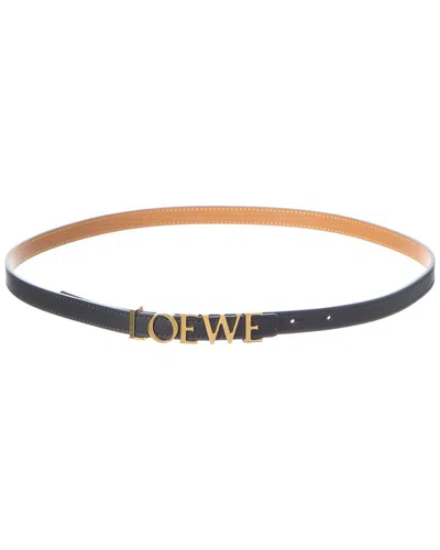 Loewe Logo Leather Belt In Black