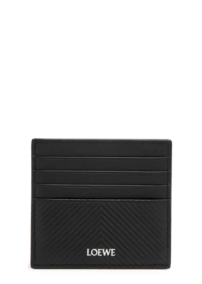 Loewe Logo Leather Card Holder In Black