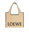 Loewe Natural Raffia Large Font Tote Bag In Nude