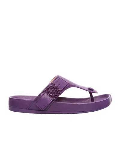 Loewe Logo Logo Flip-flops In Purple