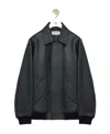 Loewe Logo Logo Long-sleeved Leather Jacket In Black