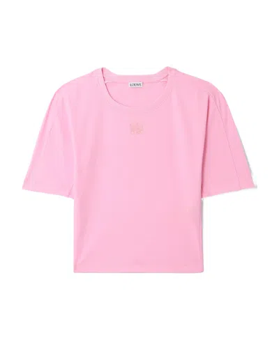 Loewe Logo Logo Short T-shirt In Pink