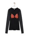 Loewe Logo Long-sleeved T-shirt In Black