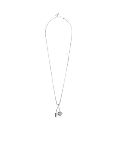 Loewe Logo Necklace In White
